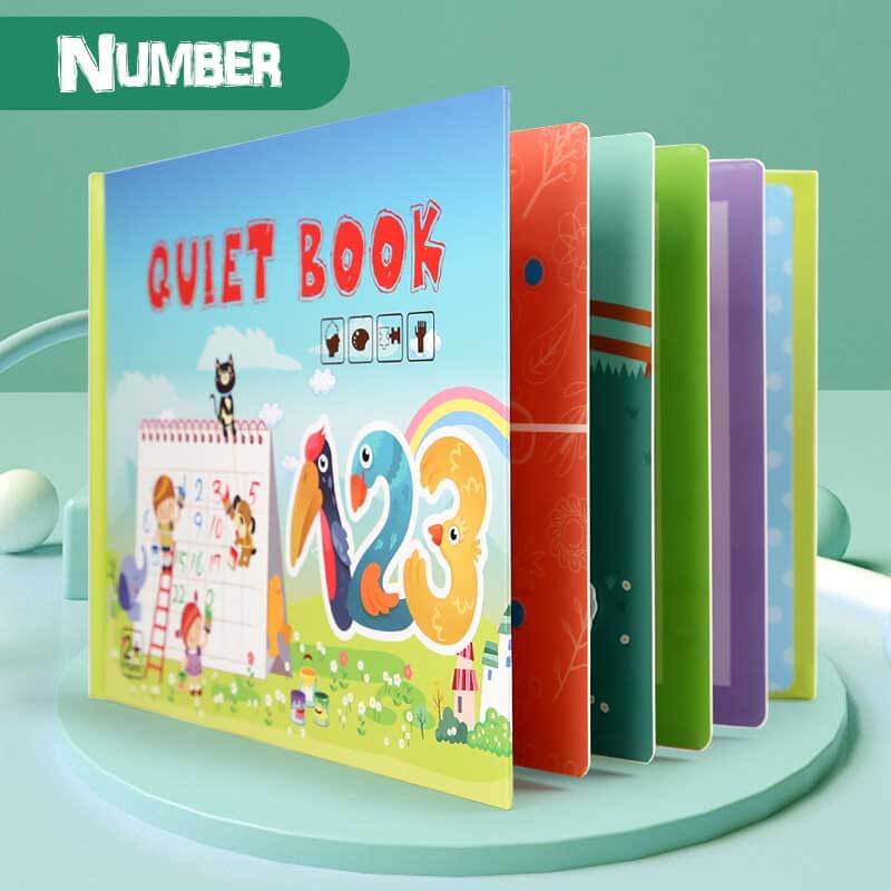 Fidtoy Montessori Quiet Book for Toddlers | Interactive Educational Activity Book for Learning Numbers, Animals, Vegetables & Traffic