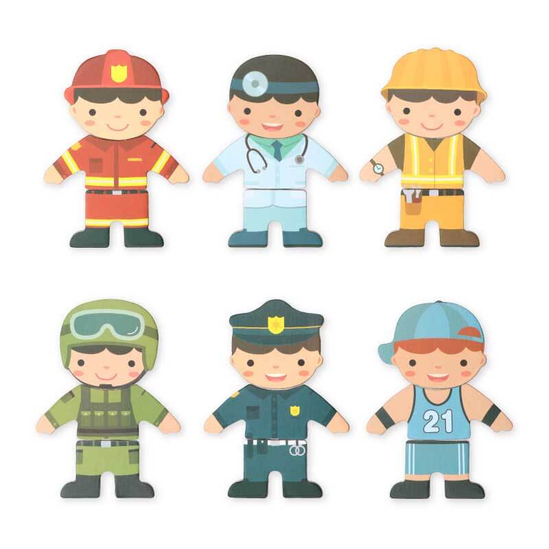 Fidtoy Magnetic Dress Up Puzzle Wooden Role Play Toy for Kids