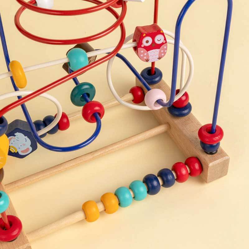 Labyrinthe de perles Fidtoy Hérisson pour tout-petits 1-4 ans – Jouet en bois à enfiler pour la motricité fine et l'apprentissage précoce