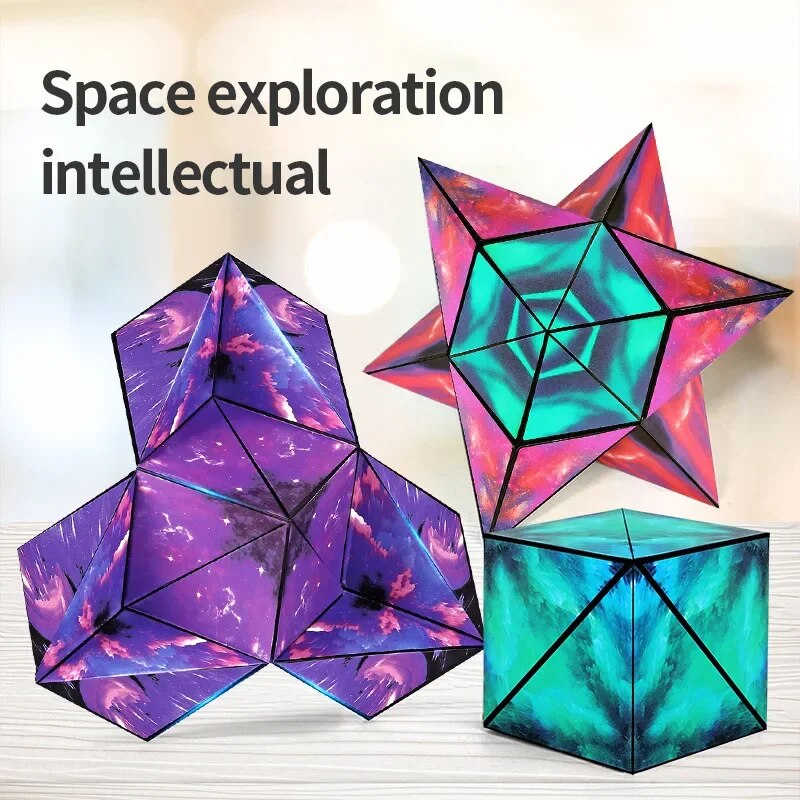 Fidtoy Montessori Magnetic Magic Shapeshifting Cube – STEM Creative Toy for Kids 4+