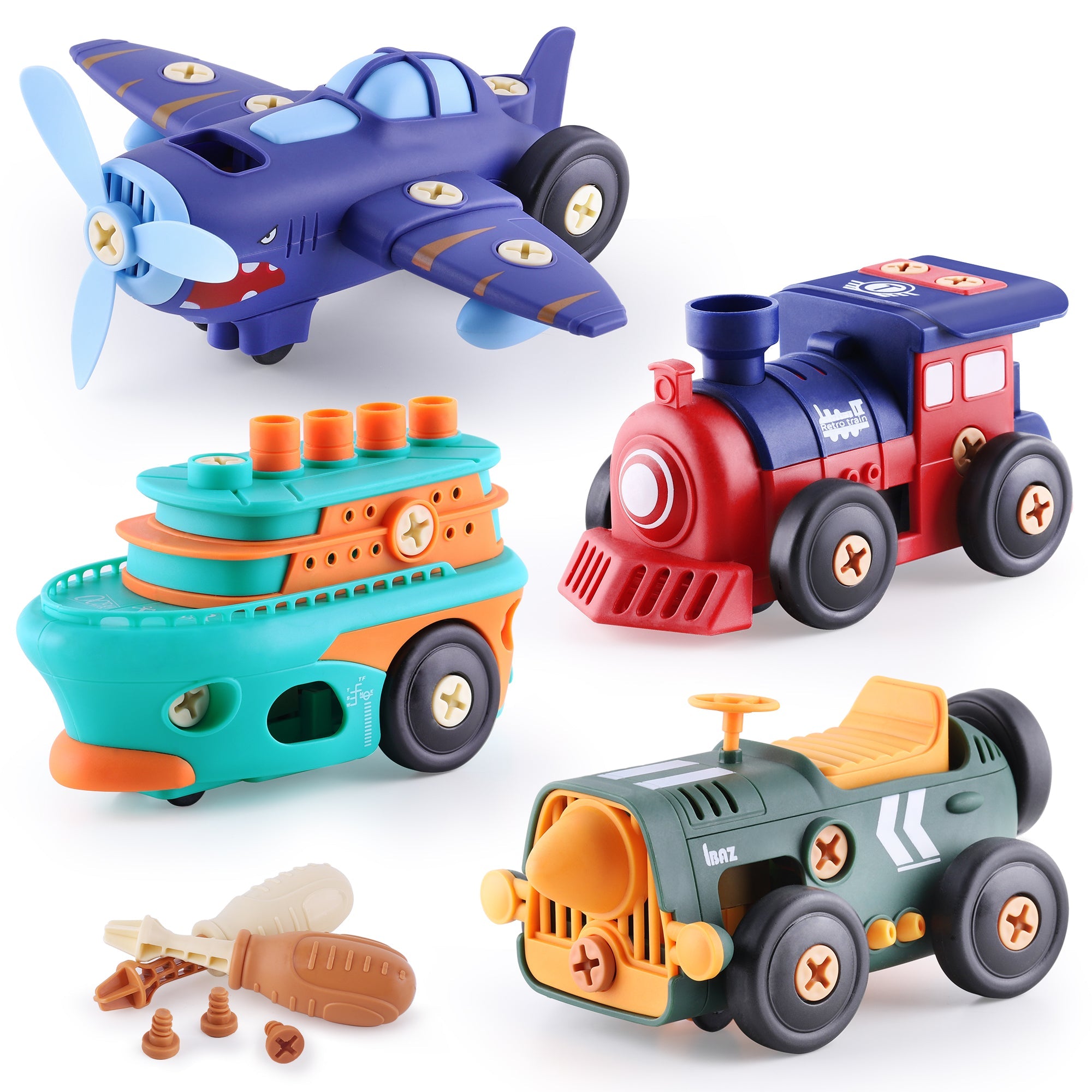 Fidtoy Jeu de construction de véhicules démontables, Jouet STEM pour enfants