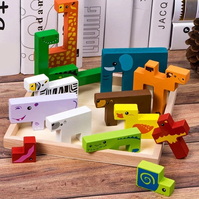 Jeu de société créatif en bois sur le thème des animaux - 298