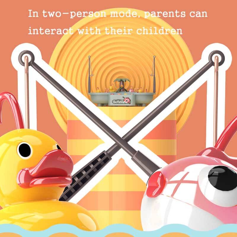 Juego de pesca electrónico Fidtoy para niños pequeños | Juguete acuático de baño y piscina con patos y música