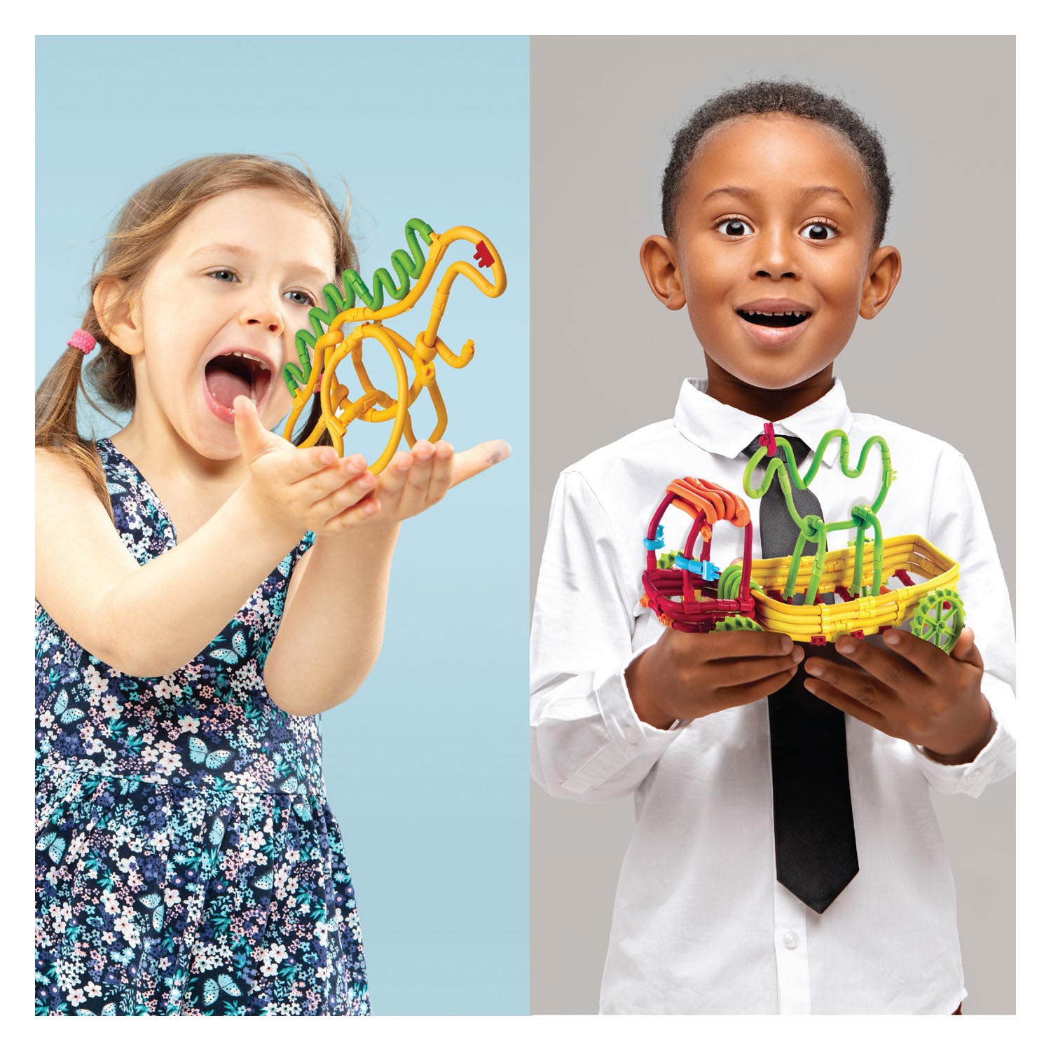 Fidtoy Kit de Construction de Tiges Souples Twister 3D, 85 Pièces