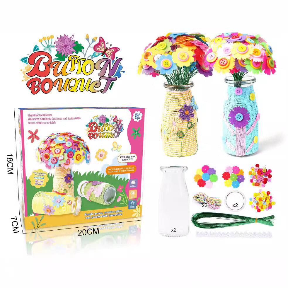 Kit de manualidades: Ramos de botones y fieltro DIY