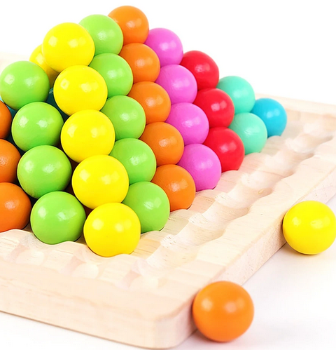 Juego de cuentas con tablero de madera