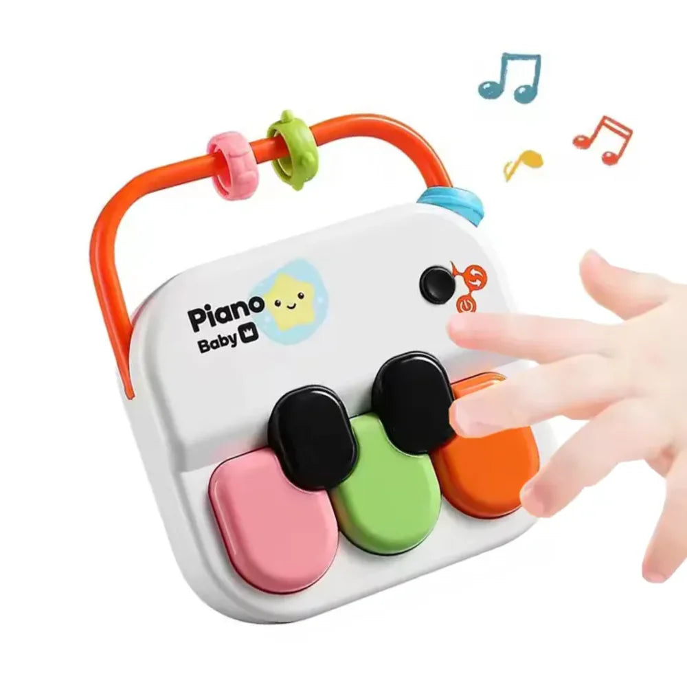 Fidtoy 3-in-1 Educational Music Enlightenment Rattle Series, Baby Musical Rattle Set with Lights, Piano Drum Tambourine Sensory Toy for 12+ Months