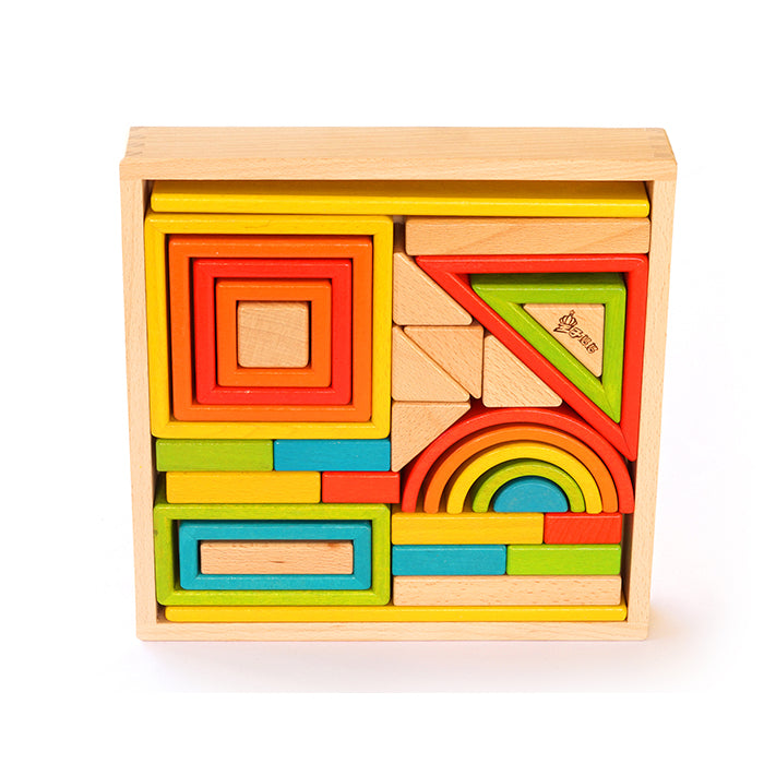 Juego de bloques de madera premium Bloques creativos Bloques arcoíris y más - Juguetes de madera de diseño abierto
