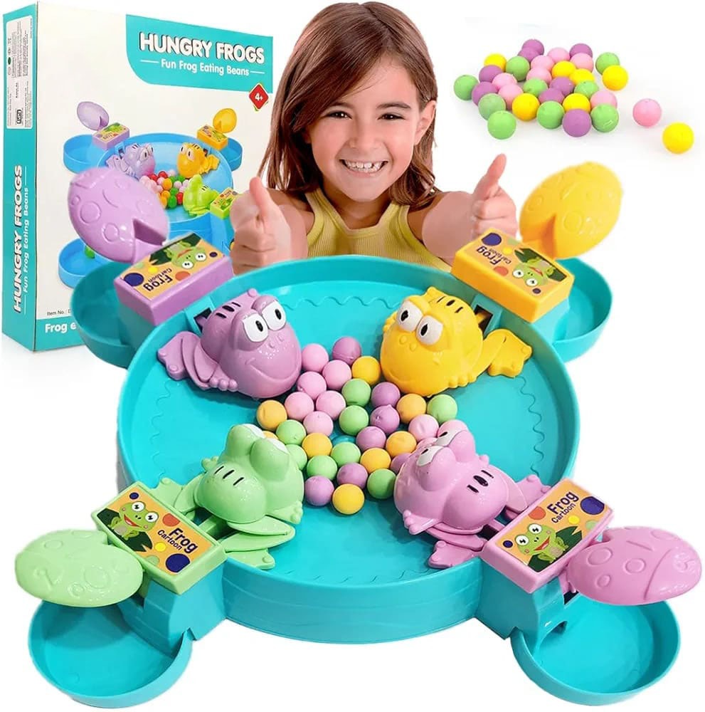 Fidtoy Hungry Frog Eat Bean Family Board Game for Kids Fast Reflex Indoor Multiplayer Play