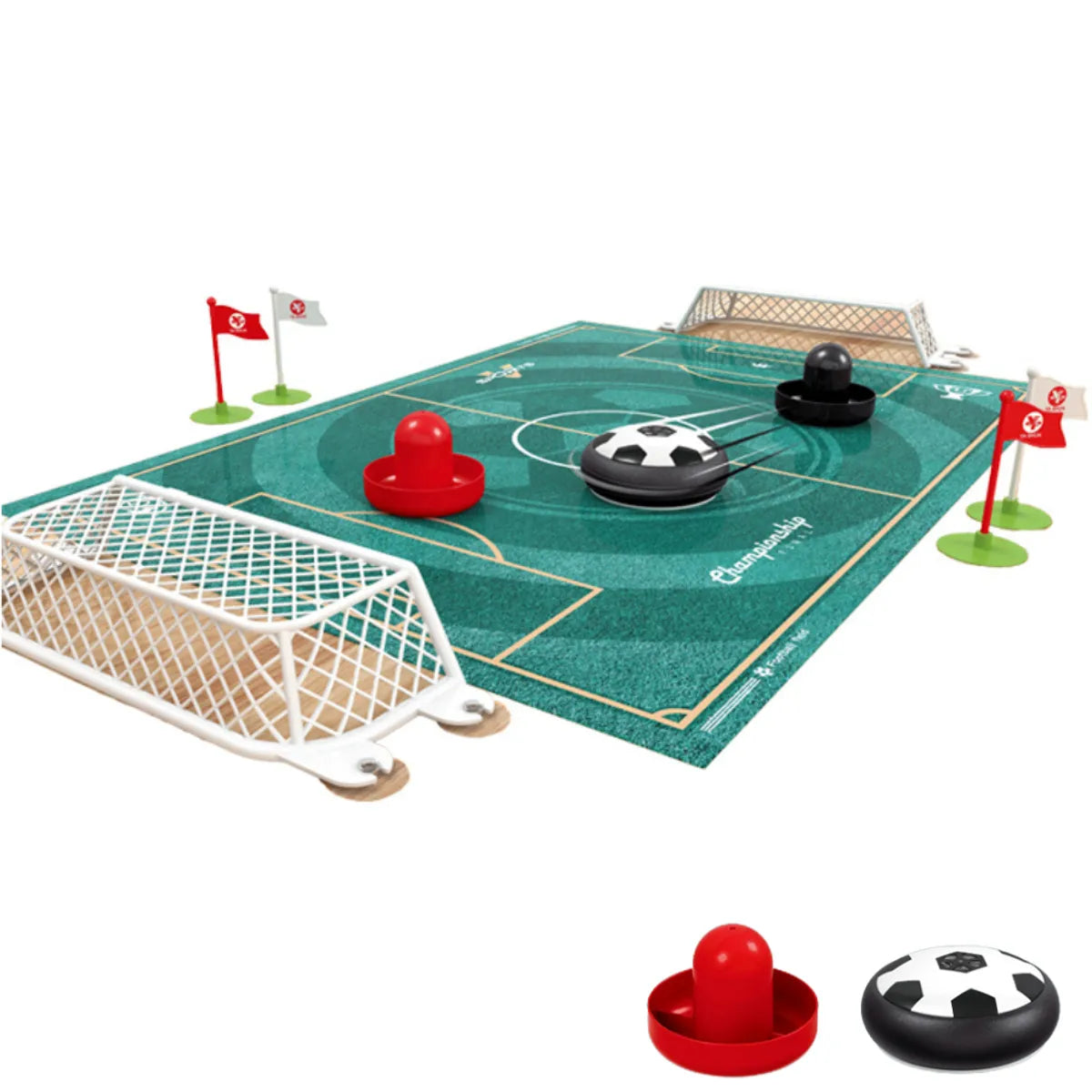 Fidtoy Air Foosball Court Tabletop Soccer Game for Kids, Two Player Air-Powered Puck Football Board Game, Compact Family Game Night Toy Age 6+