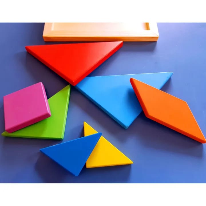 Fidtoy Casse-tête Tangram en Bois 7 Pièces, Tangram Classique en Bois avec 26 Défis, Casse-tête Portable pour le Développement de la Conscience Spatiale et la Résolution de Problèmes, 4 Ans et Plus