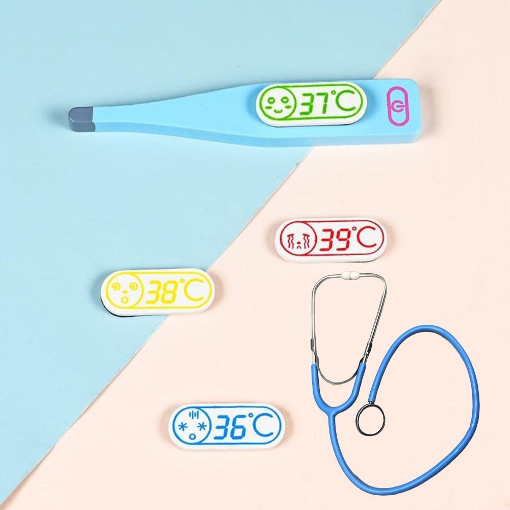 Fidtoy Wooden Children Doctor Pretend Play Set for Kids | 43Pcs Doctor Tool Kit, Medical Role Play Toy, Dentist Accessories, Stethoscope, Doctor Bag & Social Skills Toy Age 2-6