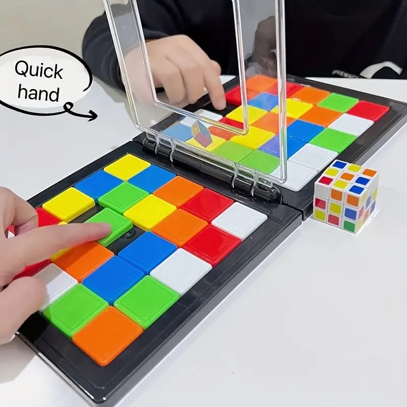 Fidtoy Multiplayer Magic Square Block Puzzle Game for Kids 5+ Portable Two Player Pattern Matching Board