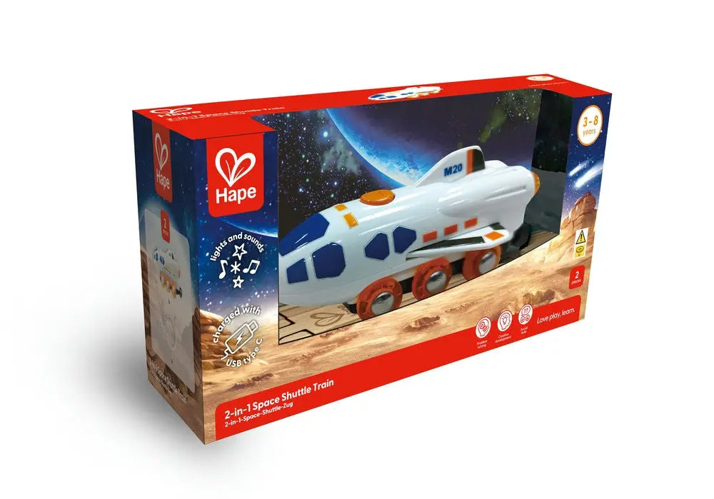 Fidtoy 2-in-1 Space Shuttle Train - Transforming Toy with Lights and Sounds