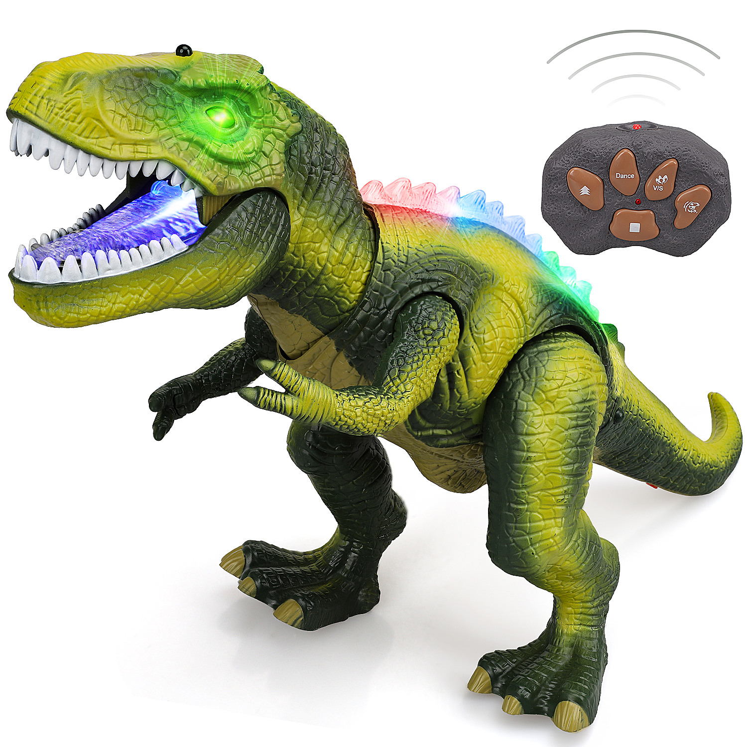 Fidtoy Remote Control LED Dinosaur Toy for Kids with Roar