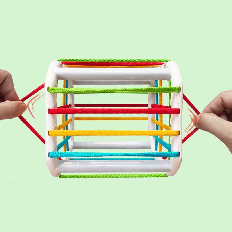 Fidtoy Baby Shape Sorter Cube Toy Montessori Sensory Sorting Box for Toddlers Fine Motor Skills Learning Toy Early Development Travel Quiet Toy Gift