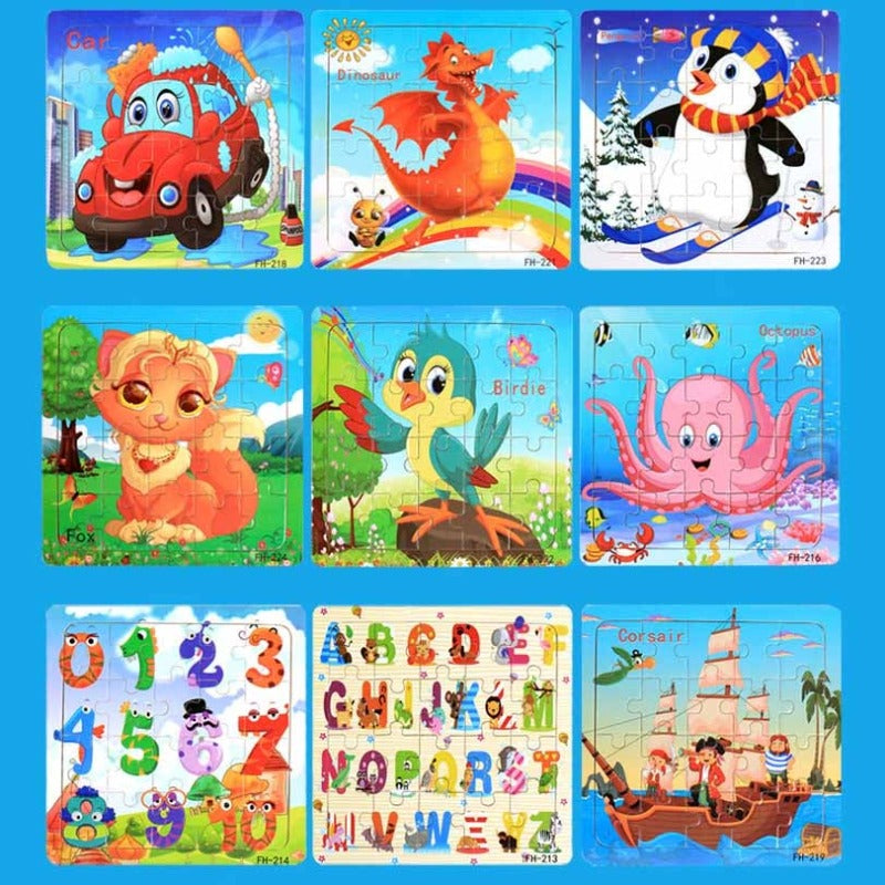 Fidtoy Puzzle en bois de dessin animé 20 pièces, jouet éducatif pour enfants