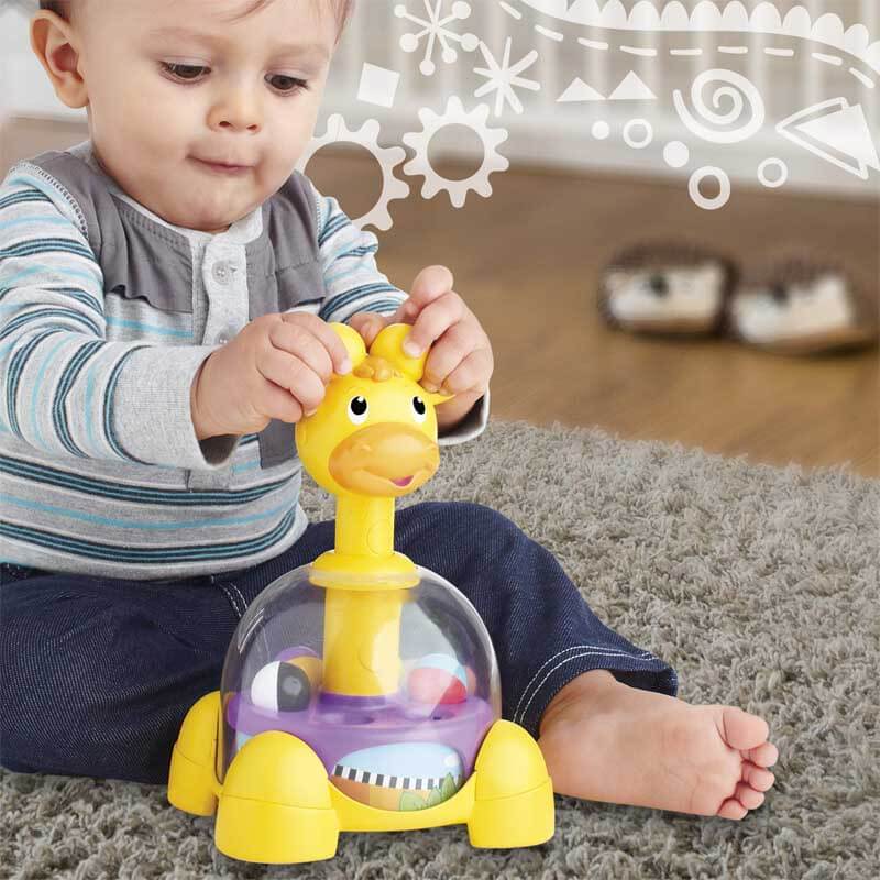 Fidtoy Girafe Tournante et Sauté pour Tout-petits | Coordination Œil-Main Éducative | Jeu Calme & Apprentissage Sensoriel