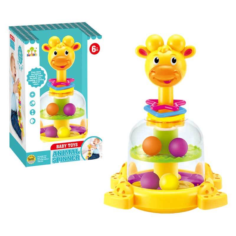 Fidtoy Girafe Tournante et Sauté pour Tout-petits | Coordination Œil-Main Éducative | Jeu Calme & Apprentissage Sensoriel