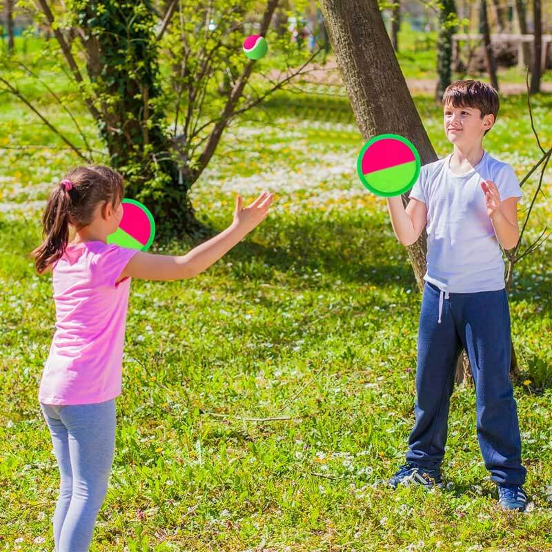 Fidtoy Ensemble de balles de lancer et d'attraper en plein air - Jeu amusant pour toute la famille