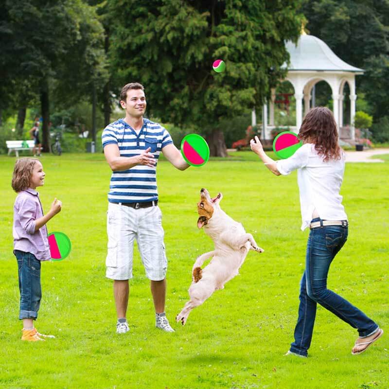 Fidtoy Ensemble de balles de lancer et d'attraper en plein air - Jeu amusant pour toute la famille