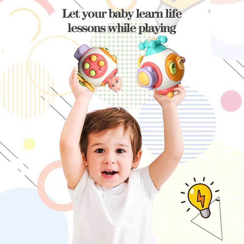 Fidtoy Montessori Busy Cube pour les tout-petits de 1 à 3 ans – Jouet sensoriel interactif pour le temps calme, les voyages et l'apprentissage précoce