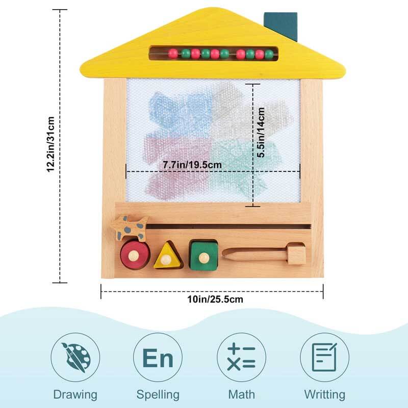 Fidtoy Tableau de Dessin Magnétique en Bois pour Enfants 3 ans et plus Jouet de Gribouillage Réutilisable