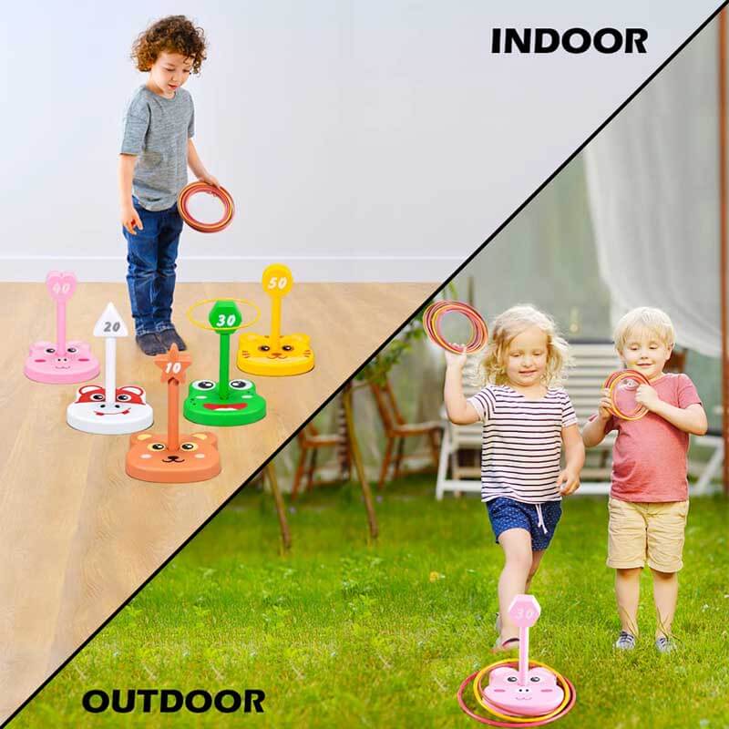 Fidtoy 42PCS Ring Toss Bean Bag Game for Kids 3+ | Hand-Eye Coordination & Counting Learning Toy