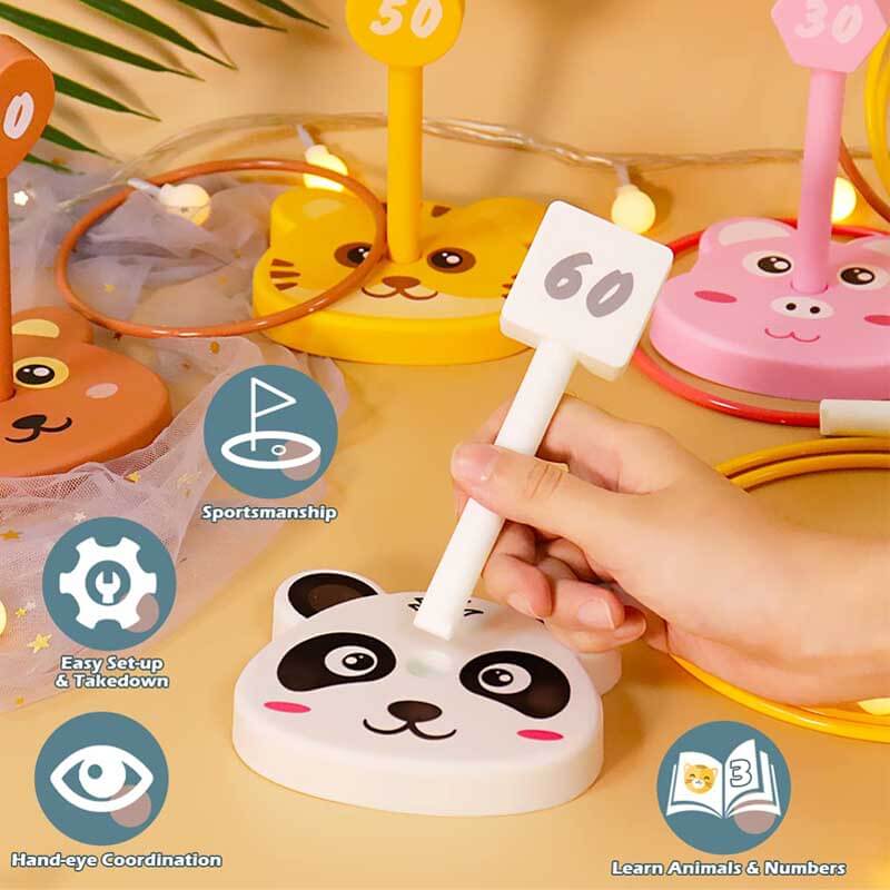 Fidtoy 42PCS Ring Toss Bean Bag Game for Kids 3+ | Hand-Eye Coordination & Counting Learning Toy