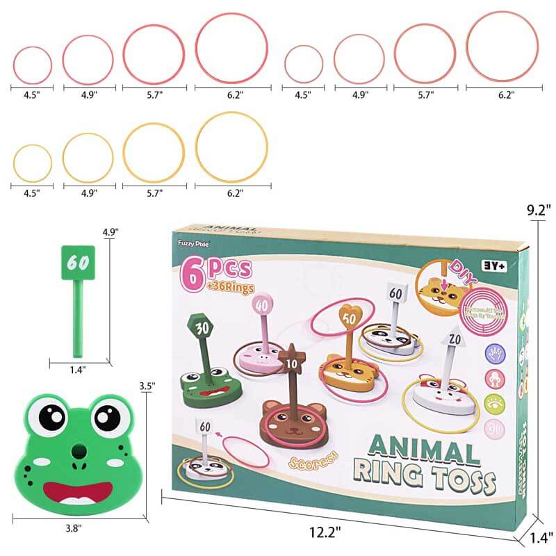 Fidtoy 42PCS Ring Toss Bean Bag Game for Kids 3+ | Hand-Eye Coordination & Counting Learning Toy