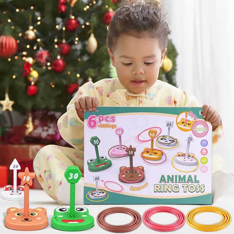 Fidtoy 42PCS Ring Toss Bean Bag Game for Kids 3+ | Hand-Eye Coordination & Counting Learning Toy