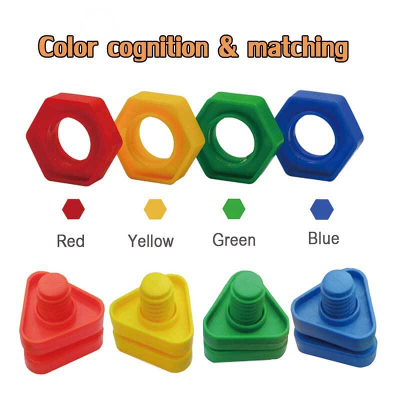 Fidtoy Jumbo Nuts and Bolts STEM Toy for Toddlers | Montessori Fine Motor Skills & Educational Learning Set