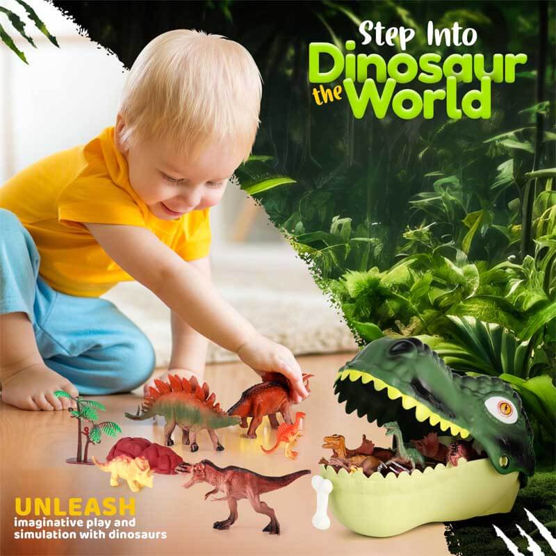Fidtoy Dinosaur Toy Playset 45 Piece Dino World Figures Set