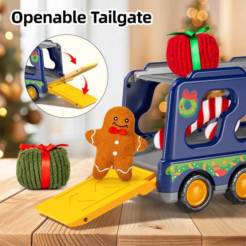Fidtoy Christmas Toddler Truck Toy Set | Lights, Sound, and Holiday Accessories for Ages 3-7