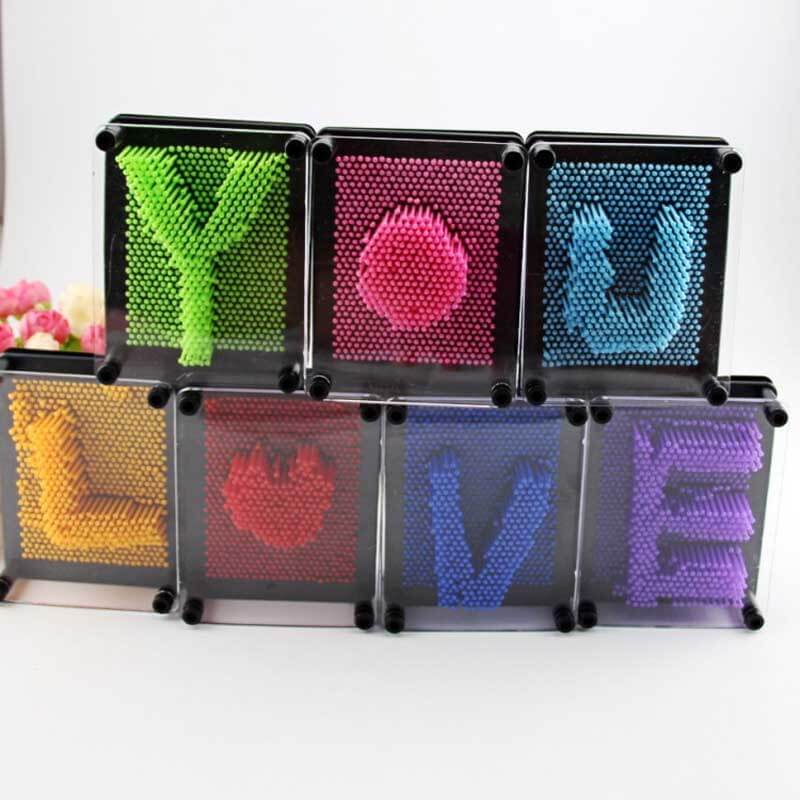 Fidtoy 3D Pin Art Toy Rainbow Sensory Impression Board for Kids | Creativity & Fine Motor Skills