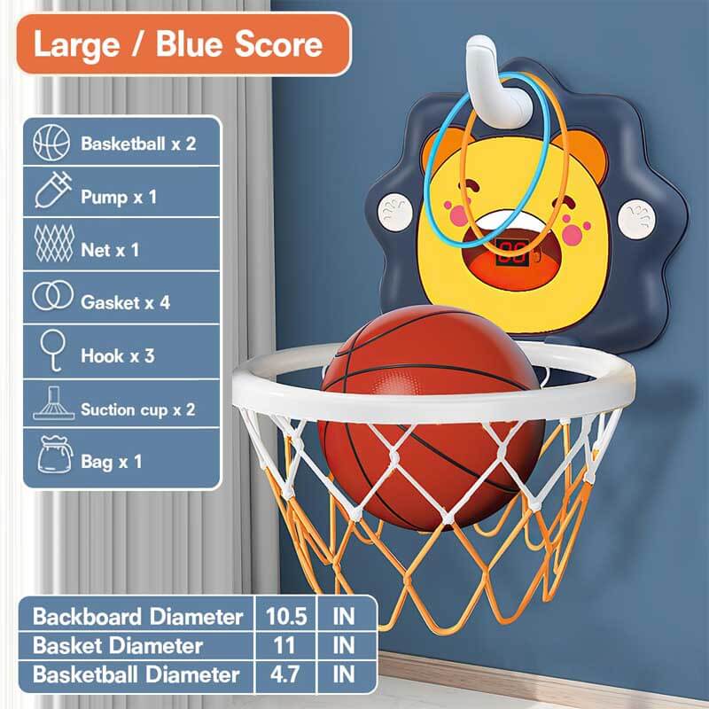 Canasta de baloncesto de juguete para interior Fidtoy para niños pequeños | Altura ajustable y habilidades motoras de los niños