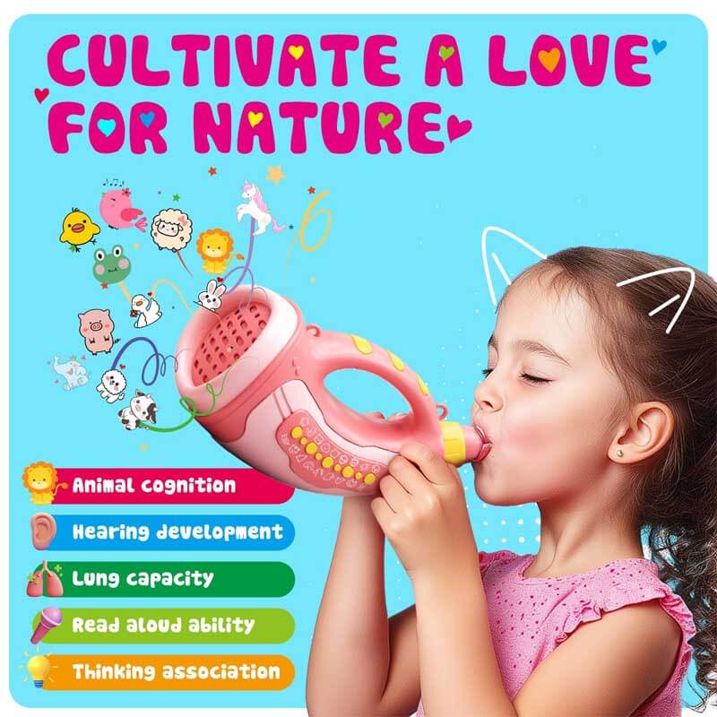 Fidtoy Animal Sounds Horn Toy for Toddlers Interactive Learning & Lung Training