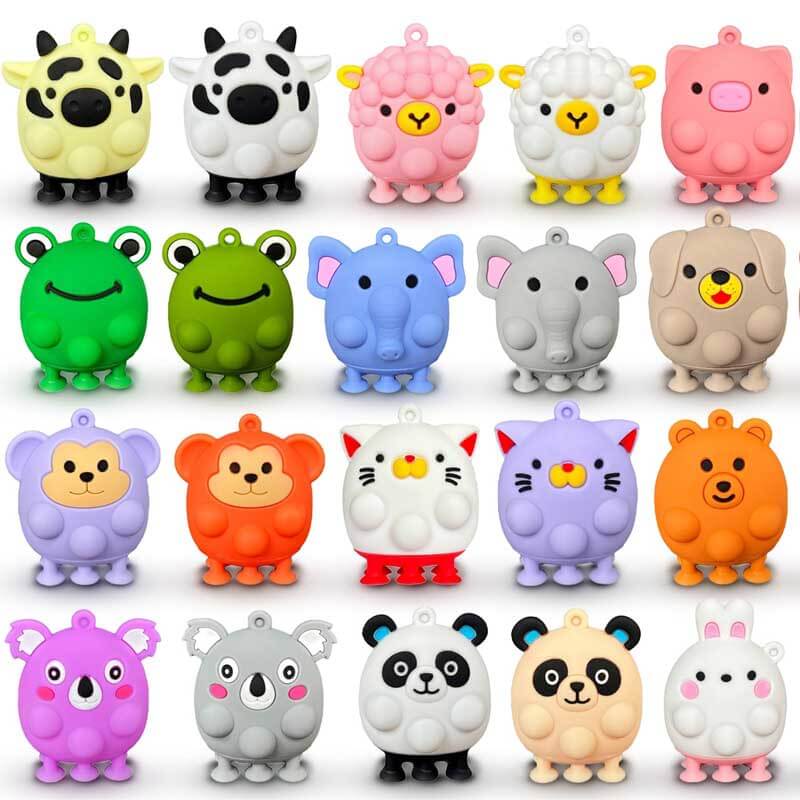 Fidtoy Lot de jouets sensoriels pop-up 3D en forme d'animaux pour enfants de 4 à 8 ans – Jouets sensoriels interactifs à ventouse pour le bain, l'école et les voyages