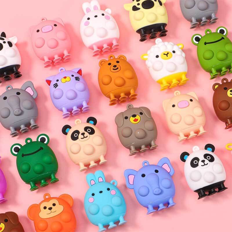 Fidtoy Lot de jouets sensoriels pop-up 3D en forme d'animaux pour enfants de 4 à 8 ans – Jouets sensoriels interactifs à ventouse pour le bain, l'école et les voyages