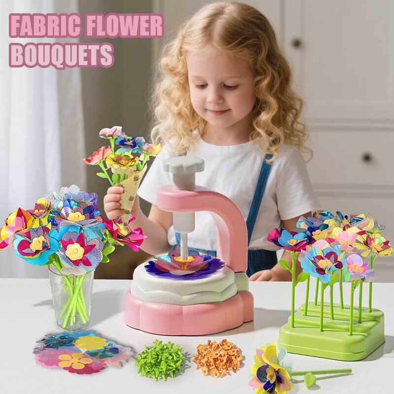 Fidtoy DIY Flower Craft Fabric Bouquet Making Spinning Machine Set – Creative Educational Toy for Kids