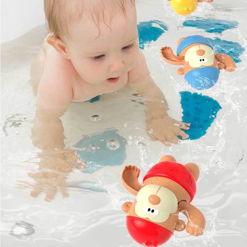 Fidtoy Juguete de baño para niños pequeños, juguete de agua de cuerda, juguete de bañera para bebés de 1, 2 y 3 años, diversión a la hora del baño, juego sensorial, piscina, juguete de playa