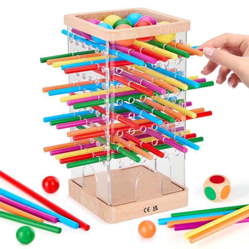 Fidtoy Jeu de société en bois Montessori pour enfants 3 ans et + Jouet éducatif de comptage et de stratégie