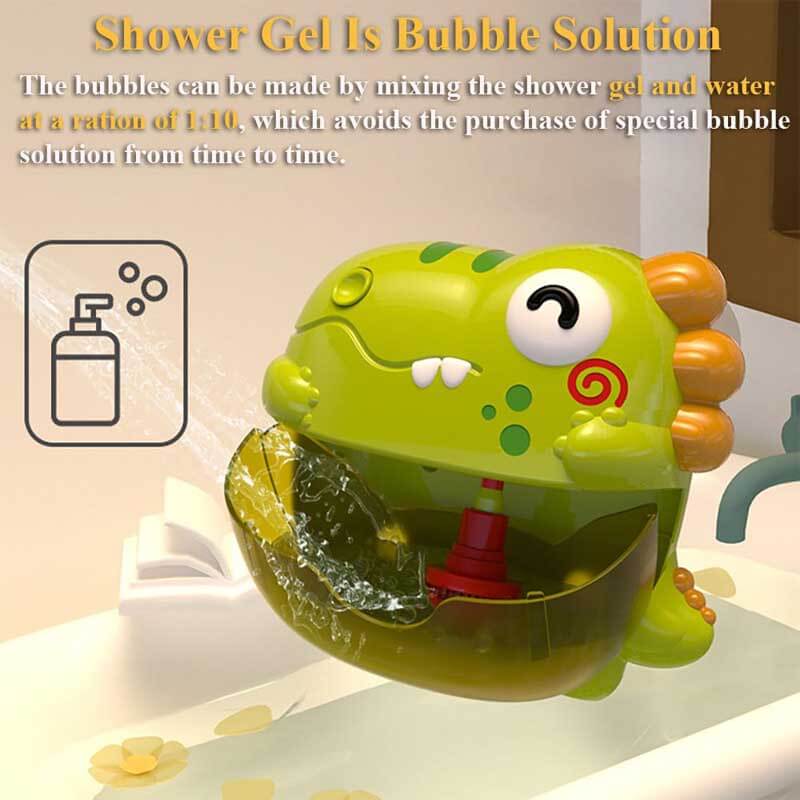 Fidtoy Dinosaurio Juguete de Burbujas para Bañera con Música y Luces de Colores para Niños Pequeños