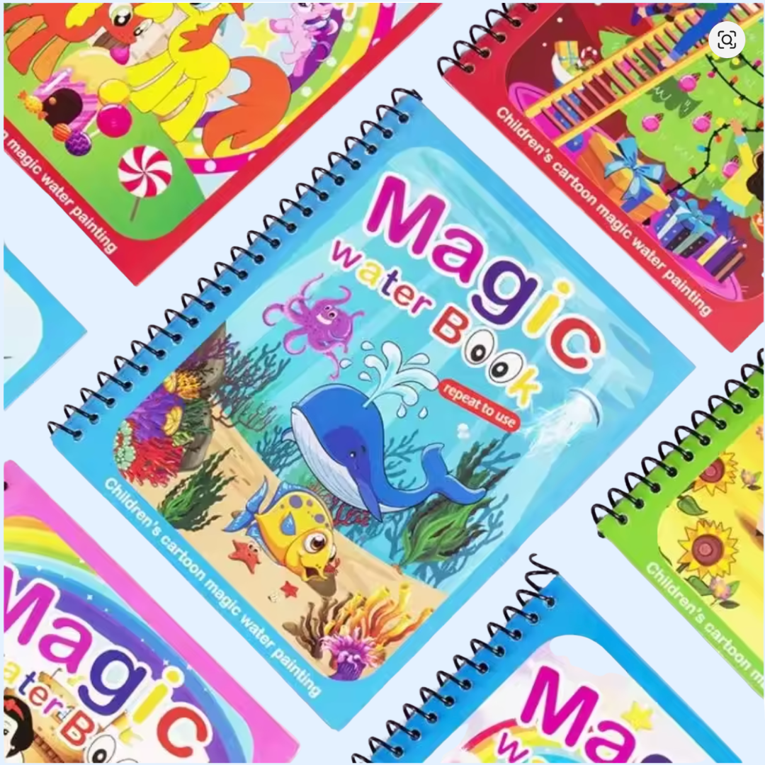 Fidtoy Aqua Doodle Magic Water Coloring Book Reusable for Toddlers
