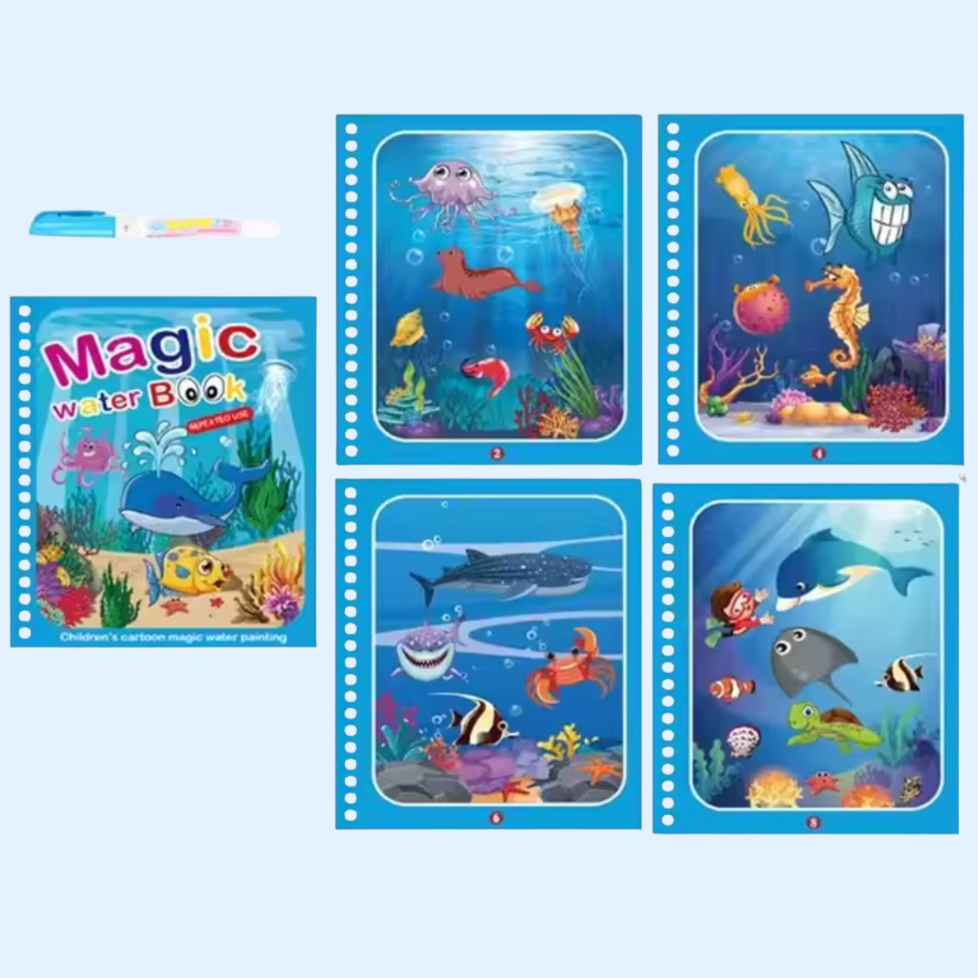 Fidtoy Aqua Doodle Magic Water Coloring Book Reusable for Toddlers