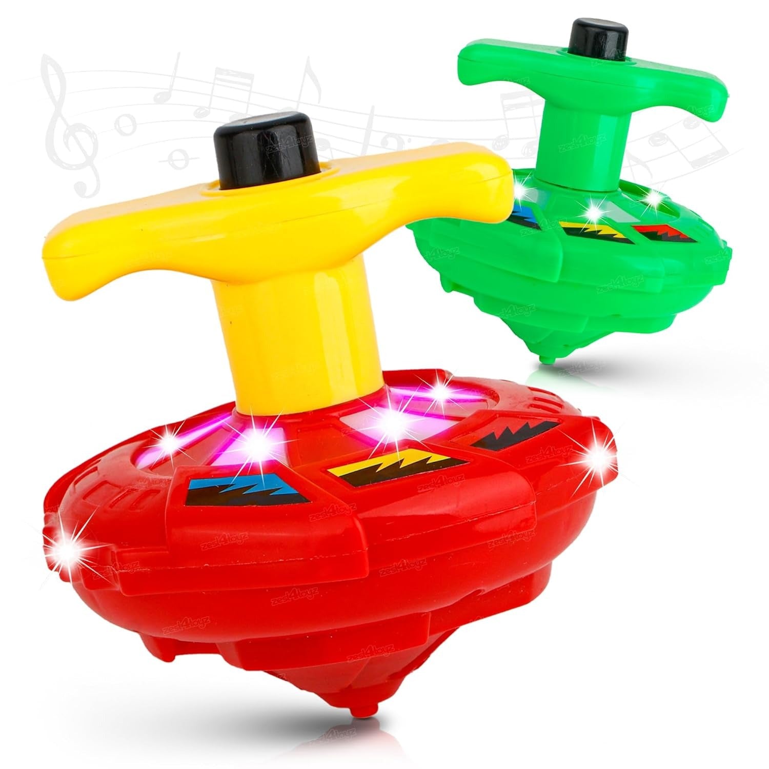 Fidtoy LED Light Music Spinning Top Toy for Kids Pull String Launcher Sensory Motor Play