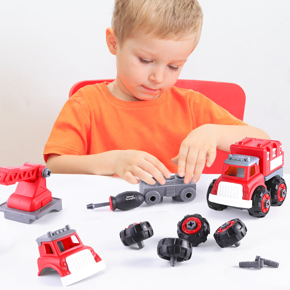 Fidtoy Take Apart Fire Truck Set for Kids