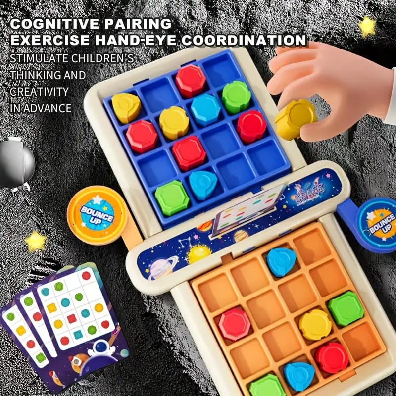 Fidtoy Planet Geometry Shape Matching Game Multiplayer Challenge Space Theme Pattern Matching Board Game for Kids Ages 3+