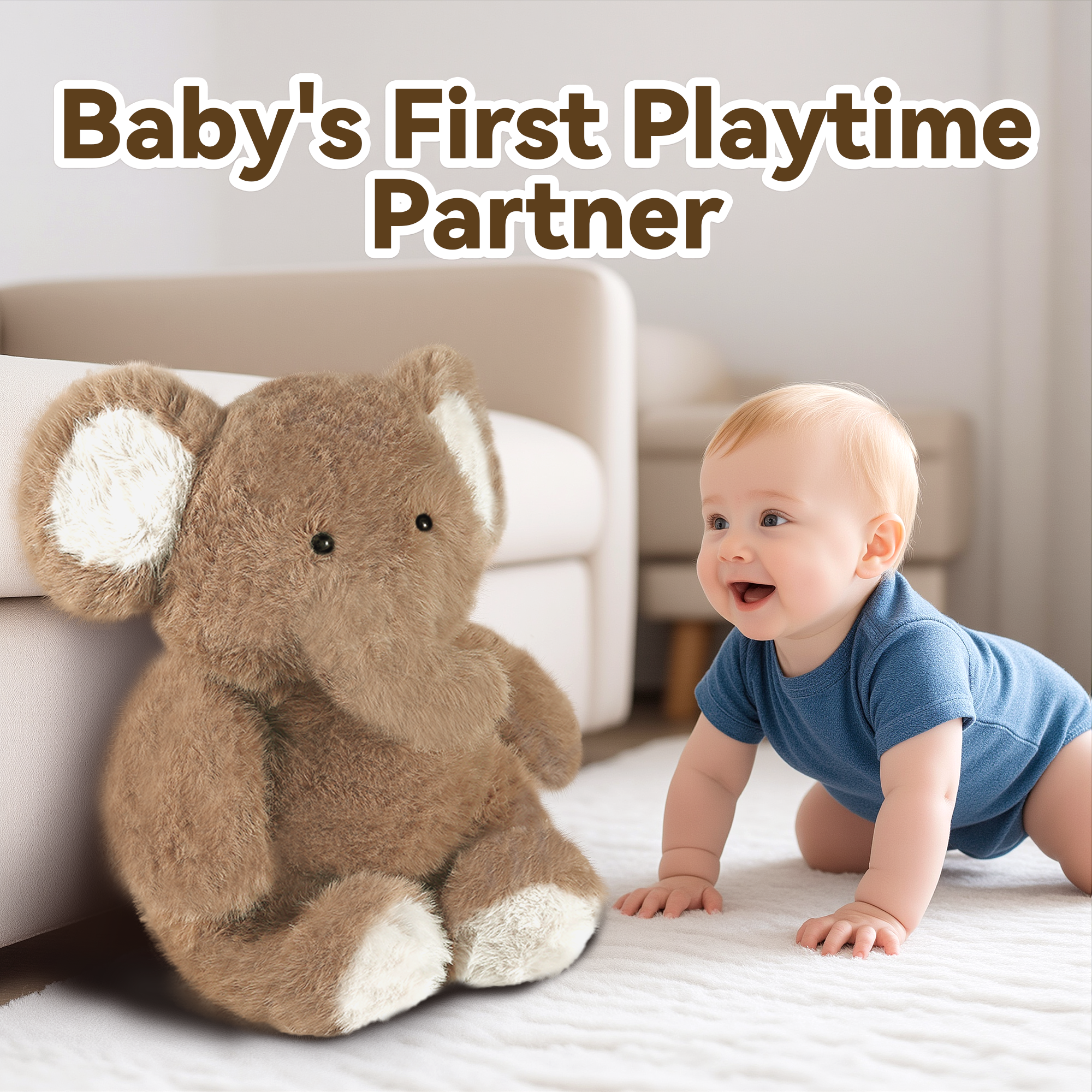 Fidtoy Plush Elephant Stuffed Animal Toy for Kids