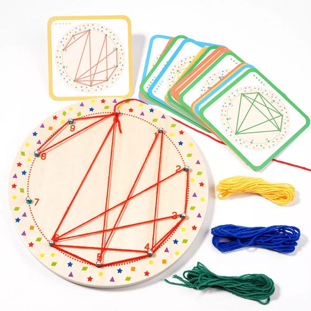 Kit de géoplan en bois pour créer des motifs en fils - 579
